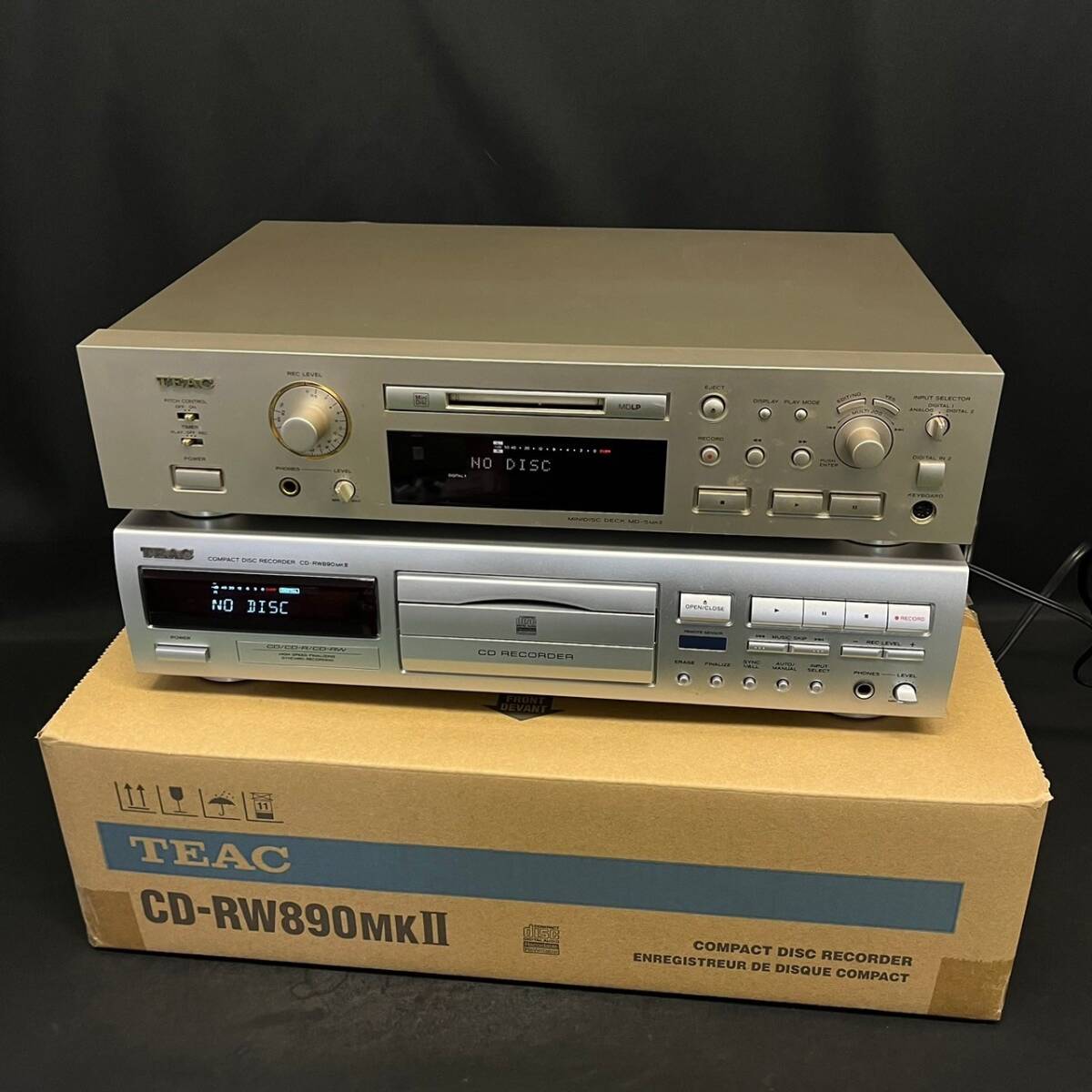 BDd127R 120 箱付き含 TEAC 2点 まとめ ティアック MD-5MKⅡ MDプレーヤー 2021年製 CD-RW890MKⅡ CDレコーダー オーディオ機器 Mk2