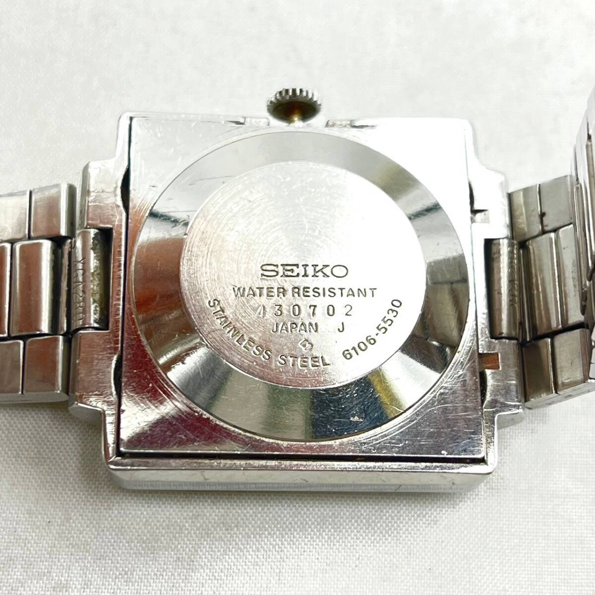 BDd136I 自動巻 SEIKO 5ACTUS 6106-5530 セイコー 5アクタス 25石 緑文字盤 スクエア デイデイト メンズ 腕時計の画像7