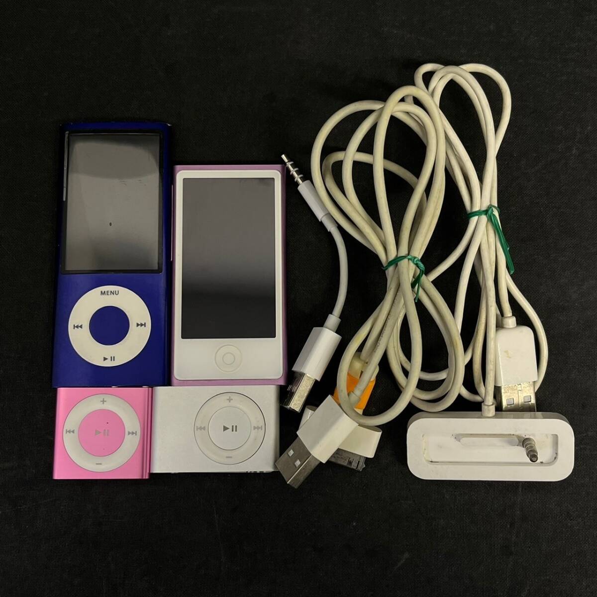 BCd146R 60 Apple iPod 4点 まとめ Nano 第7世代/第5世代 shuffle 第2世代/第4世代 A1446 A1320 A1373 A1204 パープル ピンク シルバー mp3の画像1