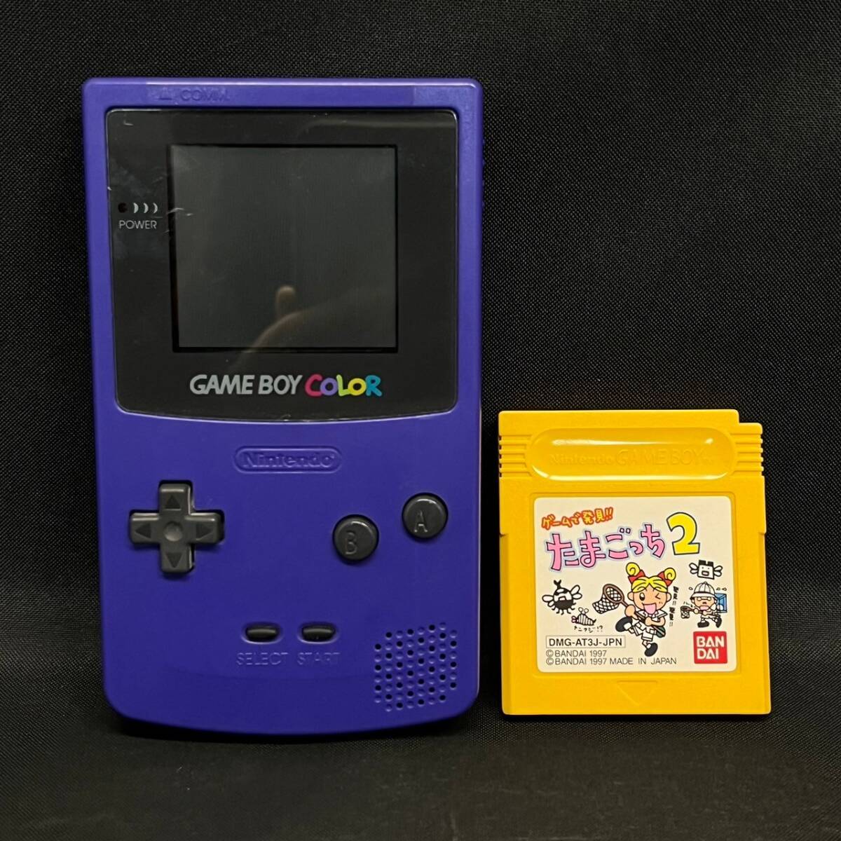 BDd190R 読込◯ GBC Nintendo GAME BOY COLOR 1998 CGB-001 本体 ゲームボーイカラー パープル たまごっち2 ソフト 任天堂 セット まとめ_画像1