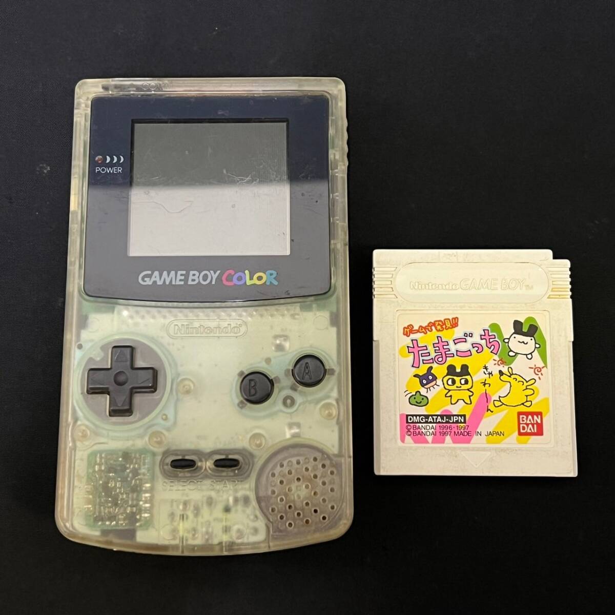 BDg227R 60 読込◯ GBC Nintendo GAME BOY COLOR 1998 CGB-001 ゲームボーイカラー 本体 クリアカラー ソフト たまごっち_画像1