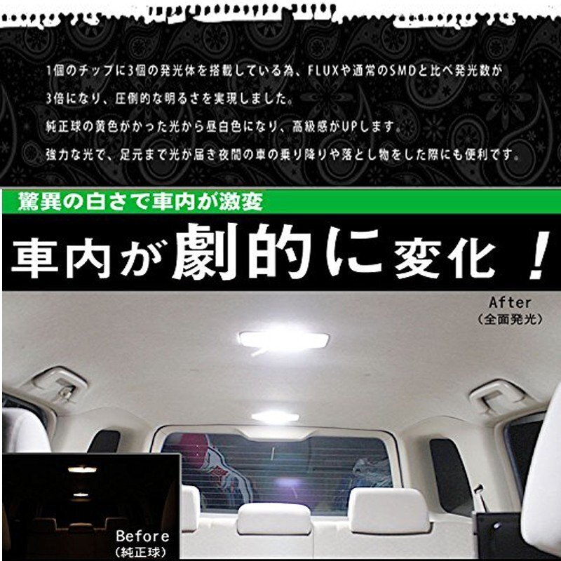 LEDルームランプ ホンダ ステップワゴン RG RK1 RK2 ステップワゴンスパーダ RK5 RK6 ホワイト発光 6点セット 90日保証[M便 0/1]_画像6