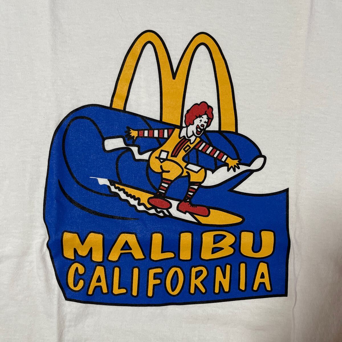 MALIBU CALIFORNIA マリブ カルフォルニア マクドナルドTシャツ ドナルド サーフィン Mサイズ 白 マック GILDAN_画像2