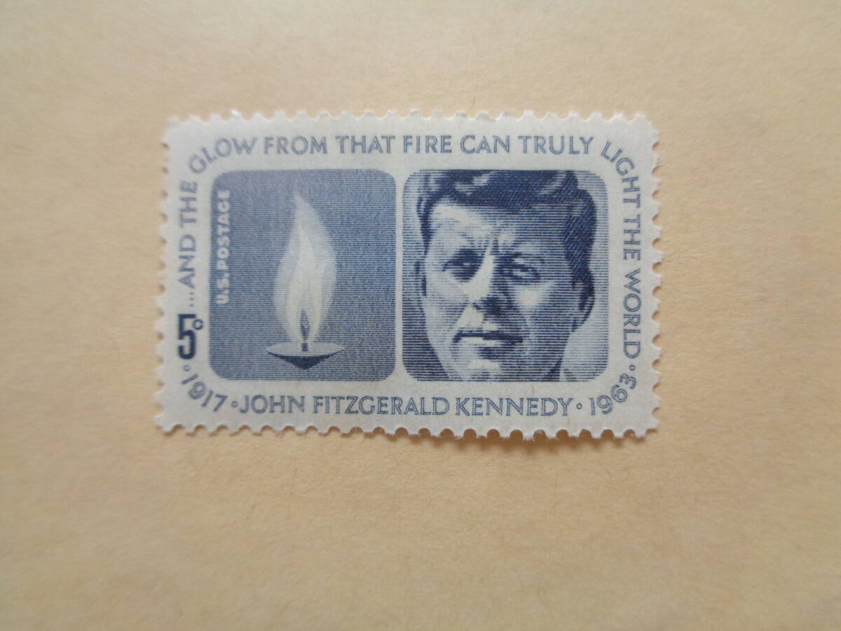 アメリカ切手　1964年　ジョン・F・ケネディ（1917-1963）　John F. Kennedy and Eternal Flame　　5c_画像1
