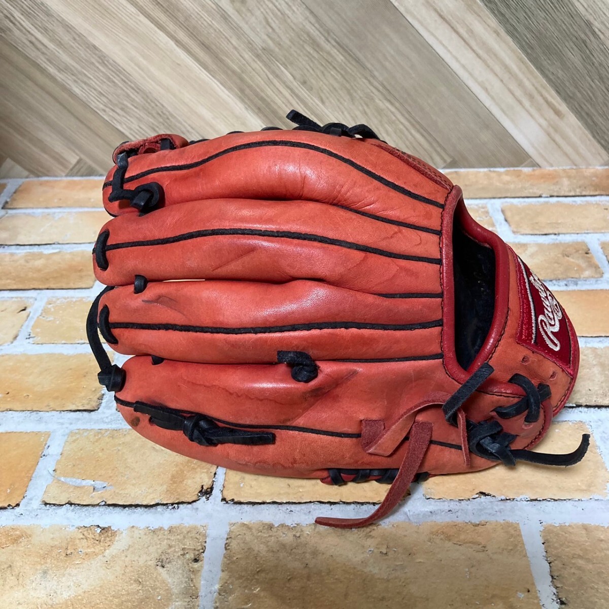 ◆人気◆ Rawlings ローリングス 軟式 内野手用 ジュニアサイズ 野球 グローブ グラブ レッド系の画像3