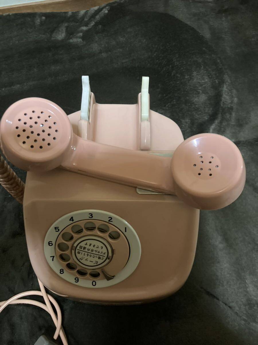 昭和レトロ　ピンク電話 特殊簡易公衆電話 675S-A2 ダイヤル式　当時物_画像2