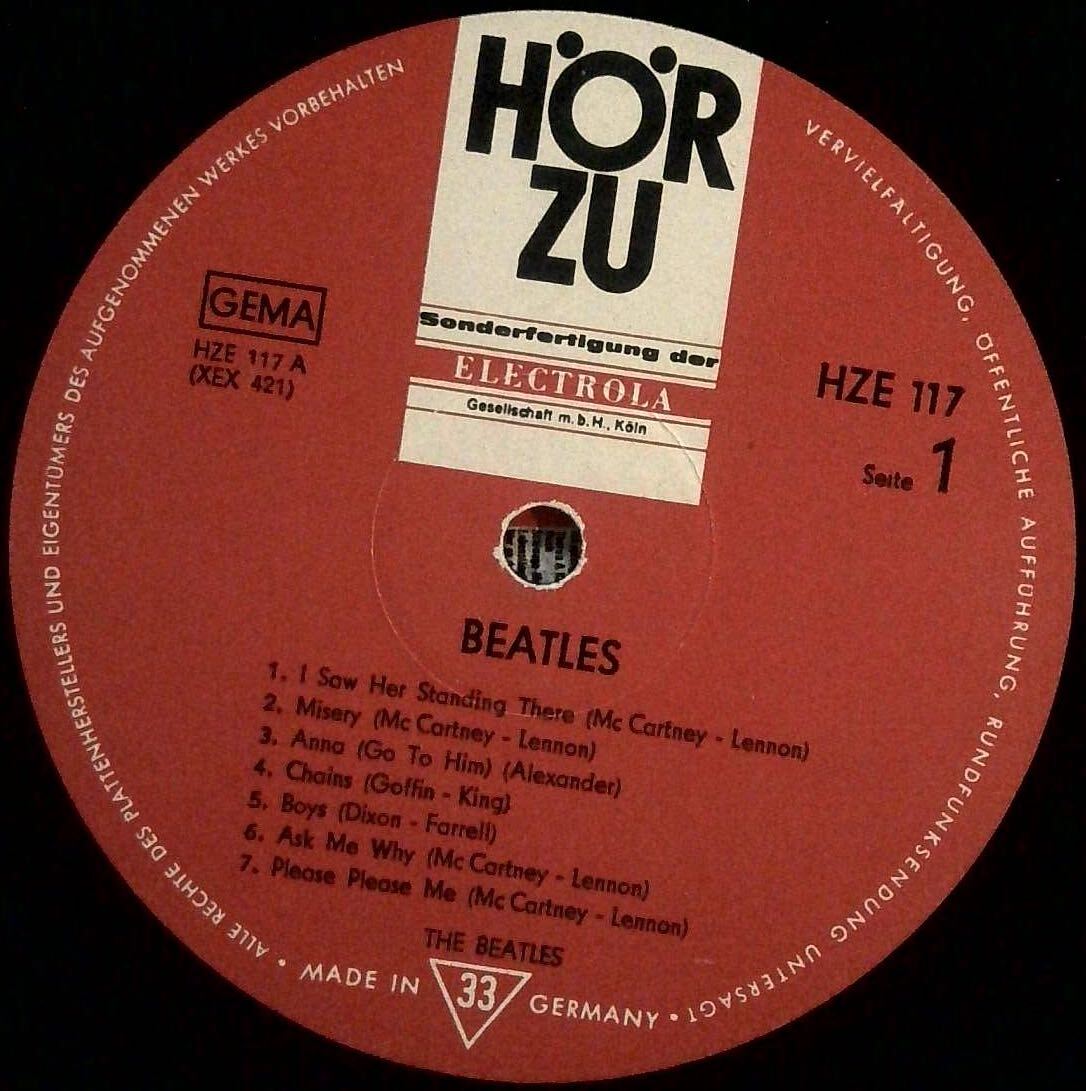 Die Beatles HORZU HZE-117 ALLE/GEMA ドイツ オリジナル盤 モノ ビートルズ LP レコードの画像3