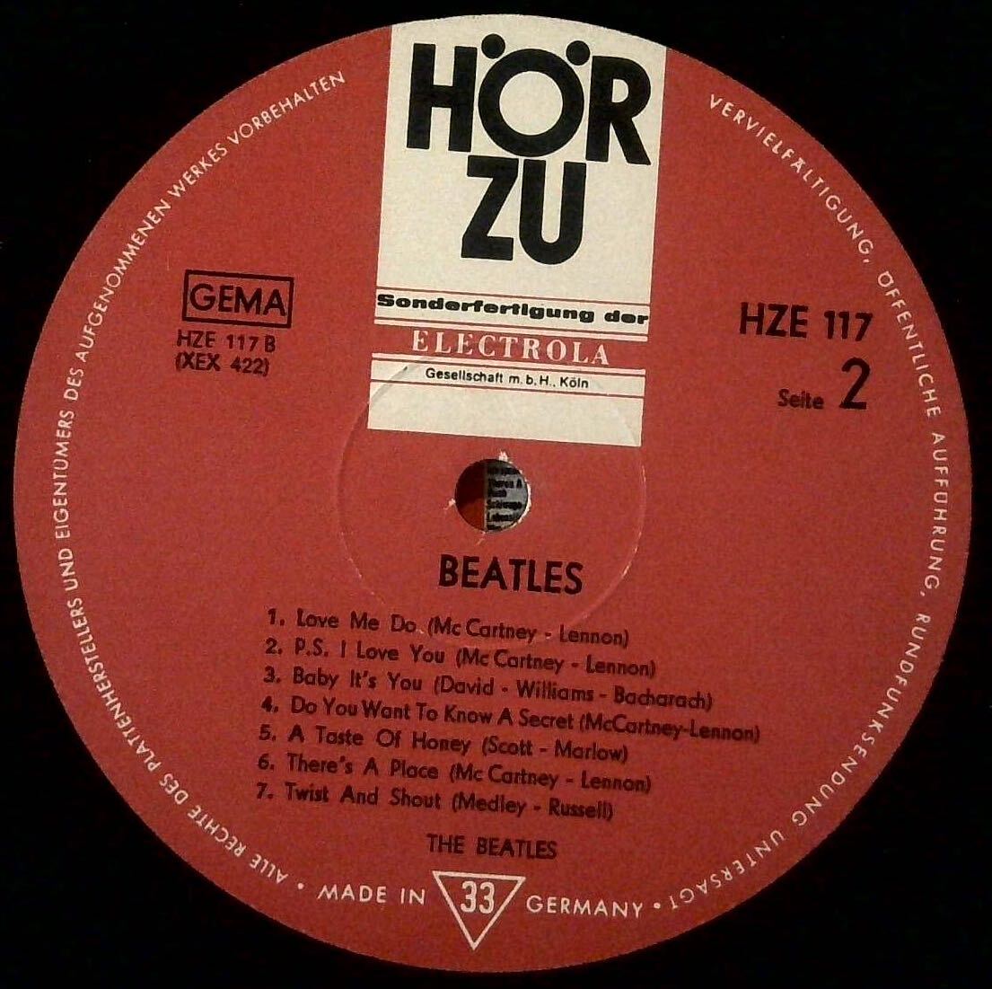 Die Beatles HORZU HZE-117 ALLE/GEMA ドイツ オリジナル盤 モノ ビートルズ LP レコード_画像4