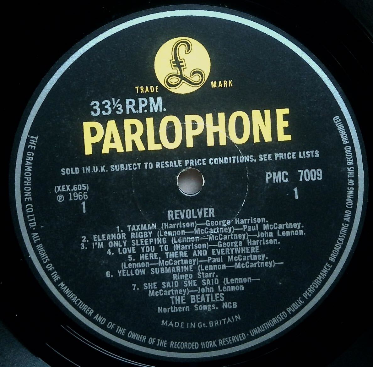 The Beatles Revolver 606-2 MONO UKオリジナル盤 美品 Yellow Parlophone LP レコードの画像3