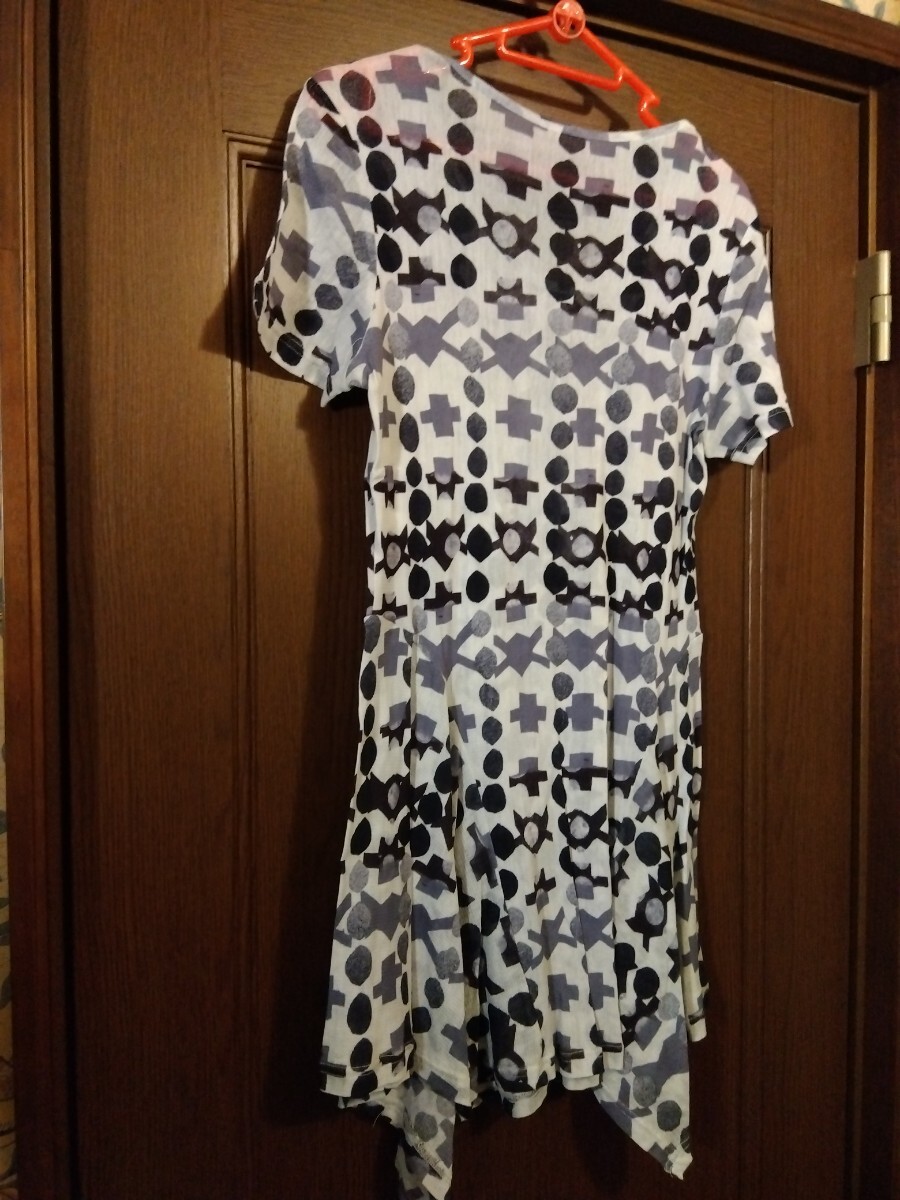 HIROKO BIS ヒロコビス 13AB 半袖 チュニック ワンピース トップス カットソー Tシャツ ブラック 白の画像8