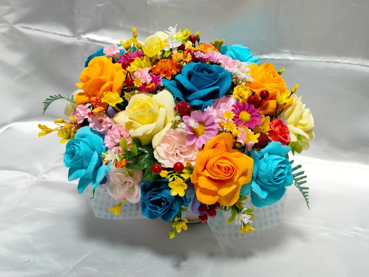 [ handmade ] paper flower 1325 artificial flower basket arrange decoration colorful flower small flower rose entranceway decoration part shop decoration present, present .! ①
