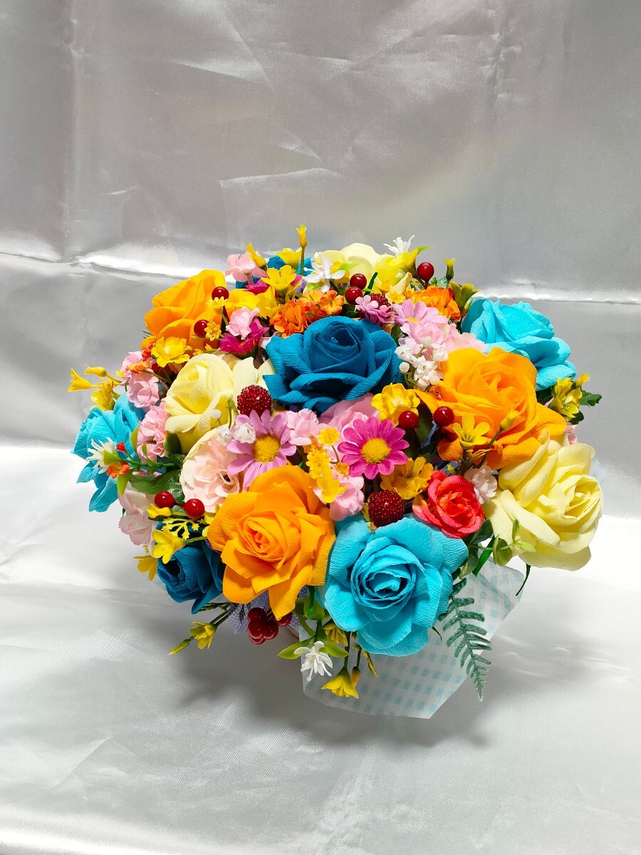 [ handmade ] paper flower 1325 artificial flower basket arrange decoration colorful flower small flower rose entranceway decoration part shop decoration present, present .! ①