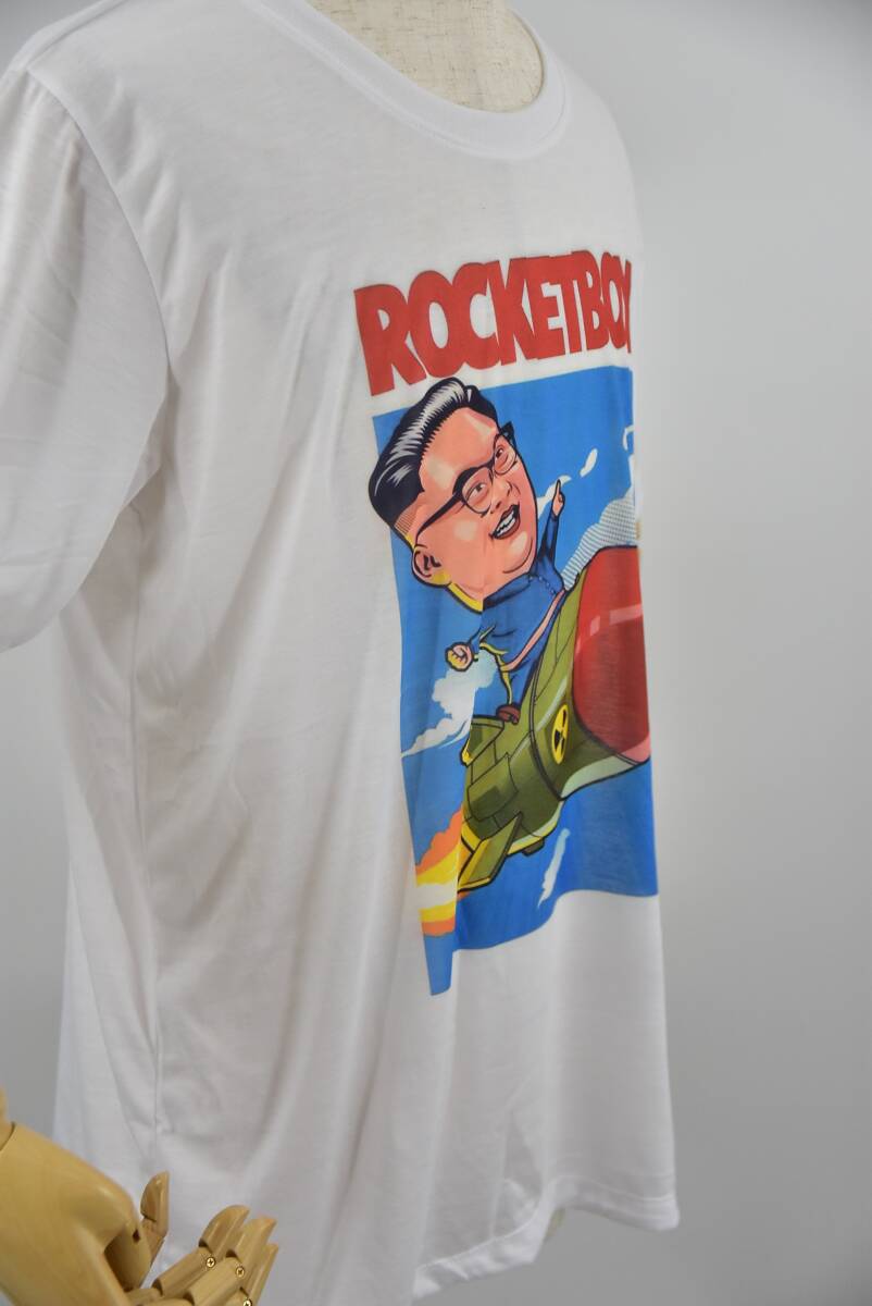 ◆おもしろTシャツ◆極悪人Tシャツ◆北朝鮮のロケットボーイ◆コットン製◆XLサイズ◆新品_画像3