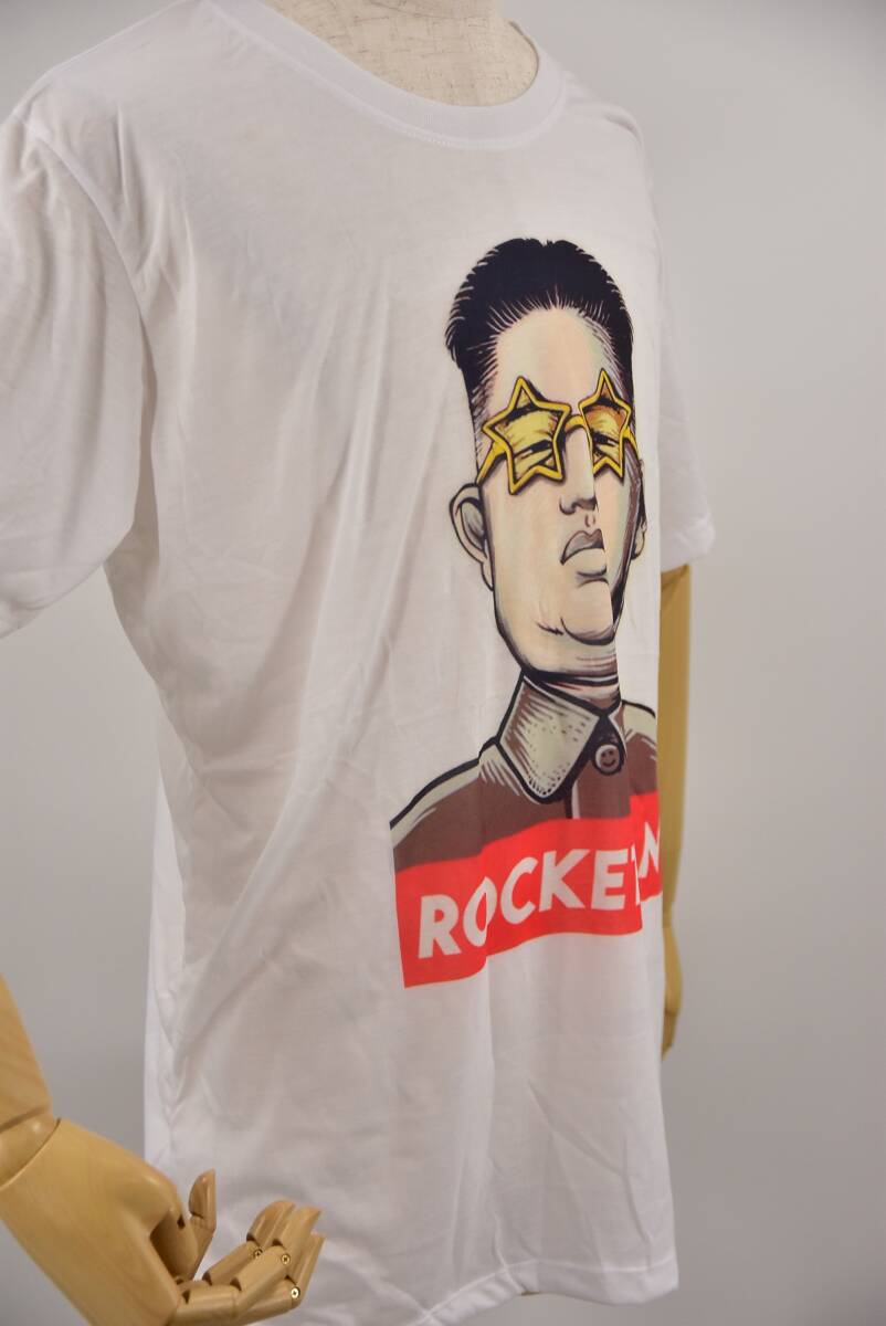 ◆おもしろTシャツ◆極悪人Tシャツ◆北朝鮮のロケットマン◆コットン製◆XLサイズ◆新品_画像3