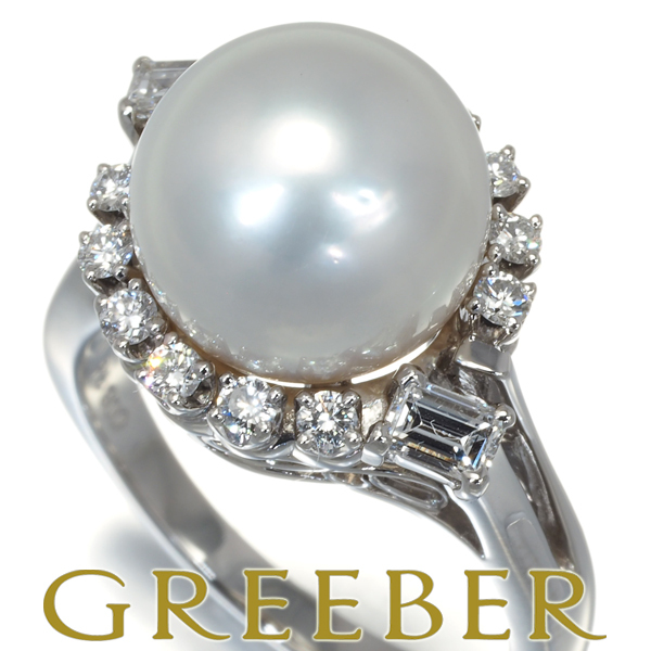  Mikimoto кольцо White Butterfly жемчуг жемчуг 10.5mm diamond 11.5 номер Pt900 BLJ
