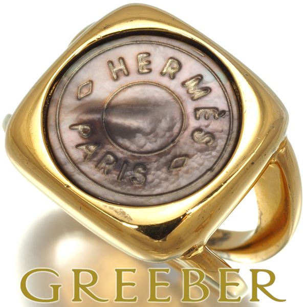  Hermes кольцо черный ракушка Serie 9.5 номер сплав BLJ