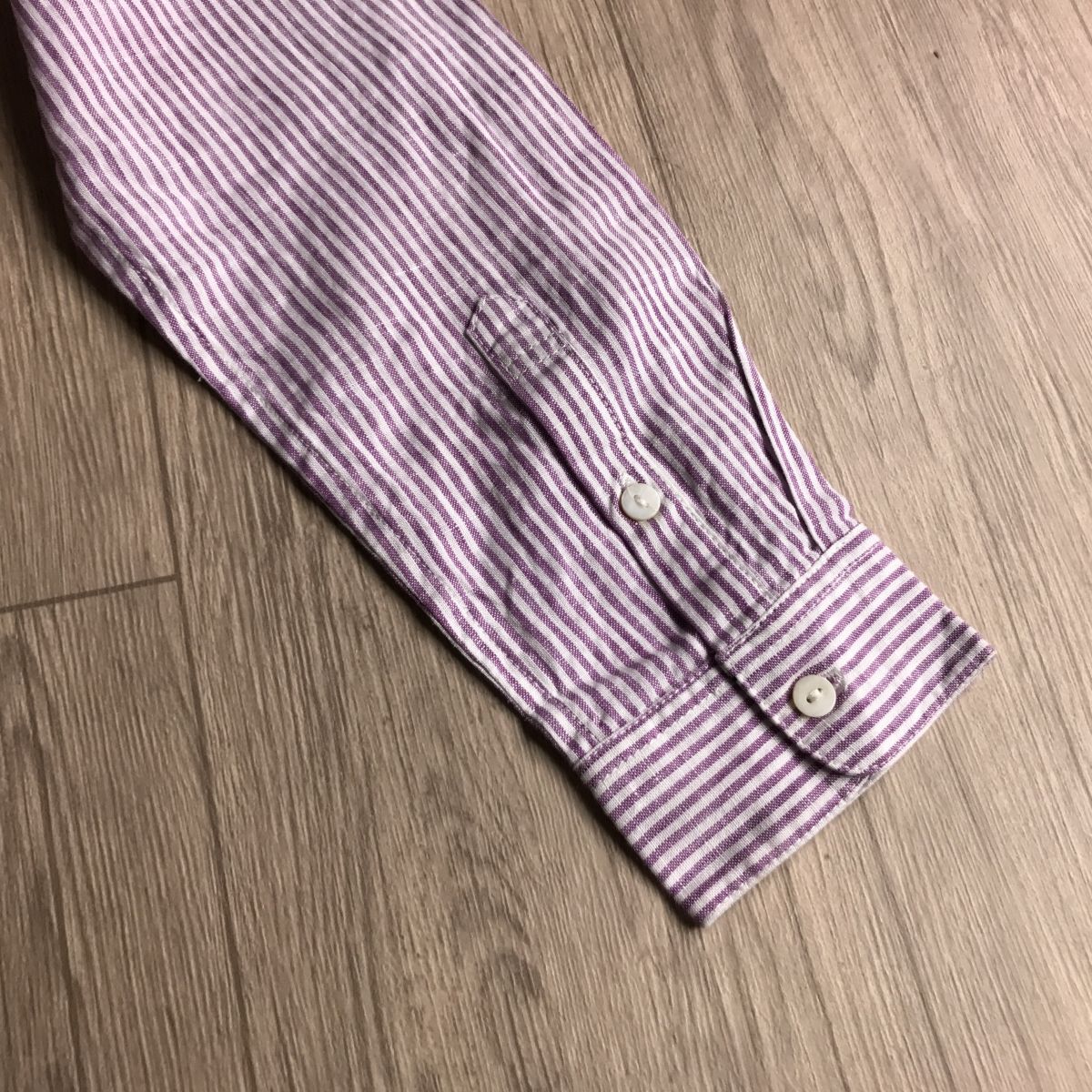 100円スタート☆ PONT DE CHALONS ポンデシャロン pure linen リネン100 麻 ストライプ ワンピースの画像7