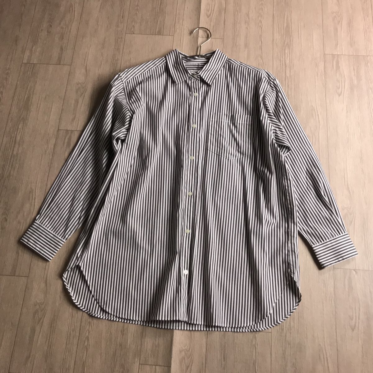 100 jpy start! URBAN RESEARCH DOORS Urban Research door z stripe oversize blouse easy body type cover 