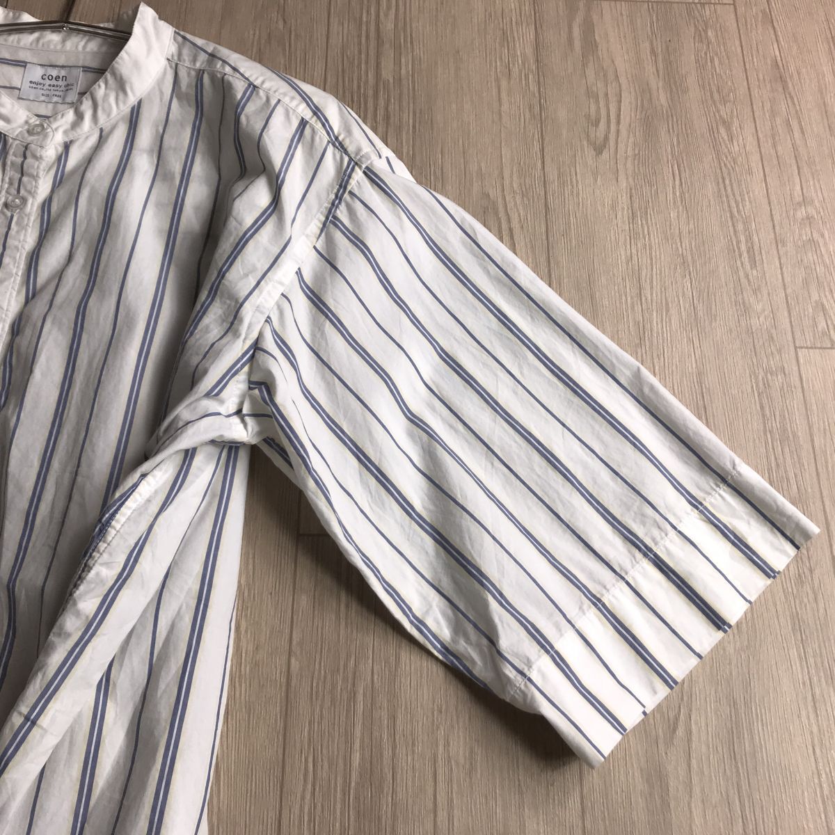 100 jpy start 0 coenko-en band color stripe blouse easy body type cover 
