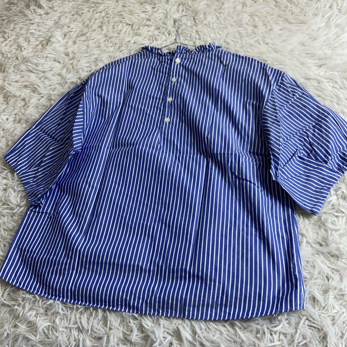 100 иен старт * MACPHEE McAfee Tomorrowland голубой полоса блуза 