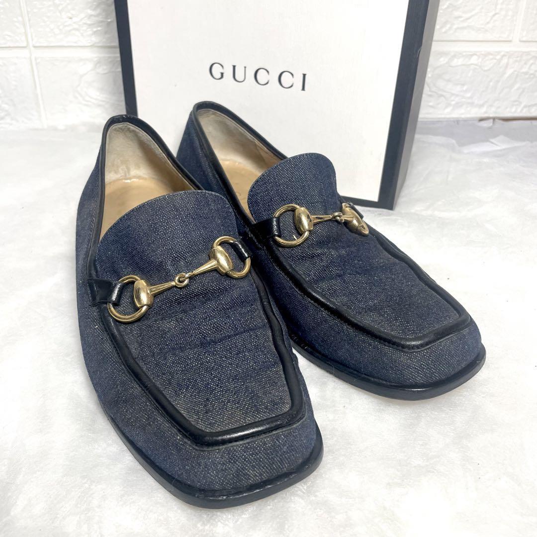 グッチ　GUCCI ローファー　デニム　ホースビット　36C 23cm_画像2