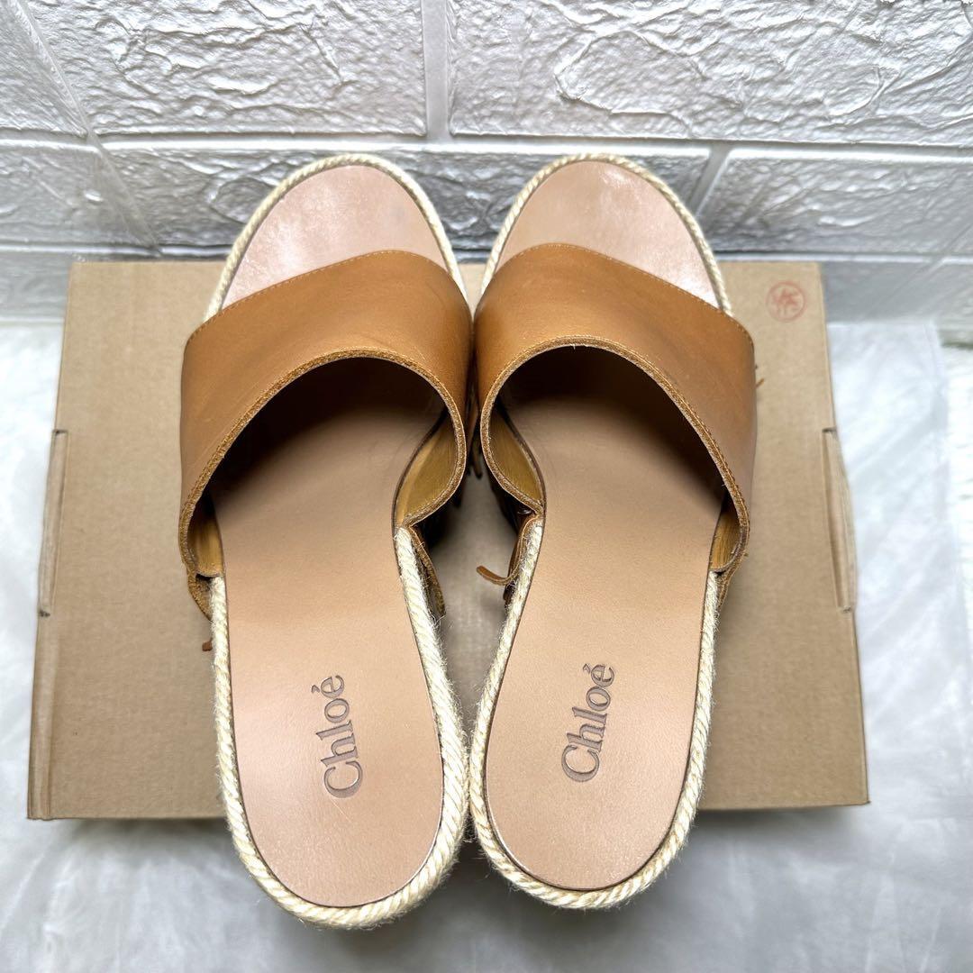 【未使用】Chloé 厚底サンダル ベージュ 38(24cm) 未使用】Chloé 厚底サンダル ベージュ 38(24cm) 未使用】Chloé