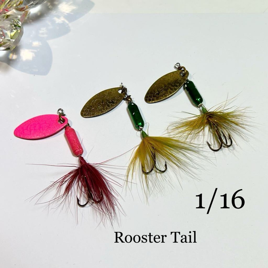 送料込み! オールドスピナー 3個セット〜 Worden’s Rooster tail ワーデンス ルースターテール 1/16の画像1