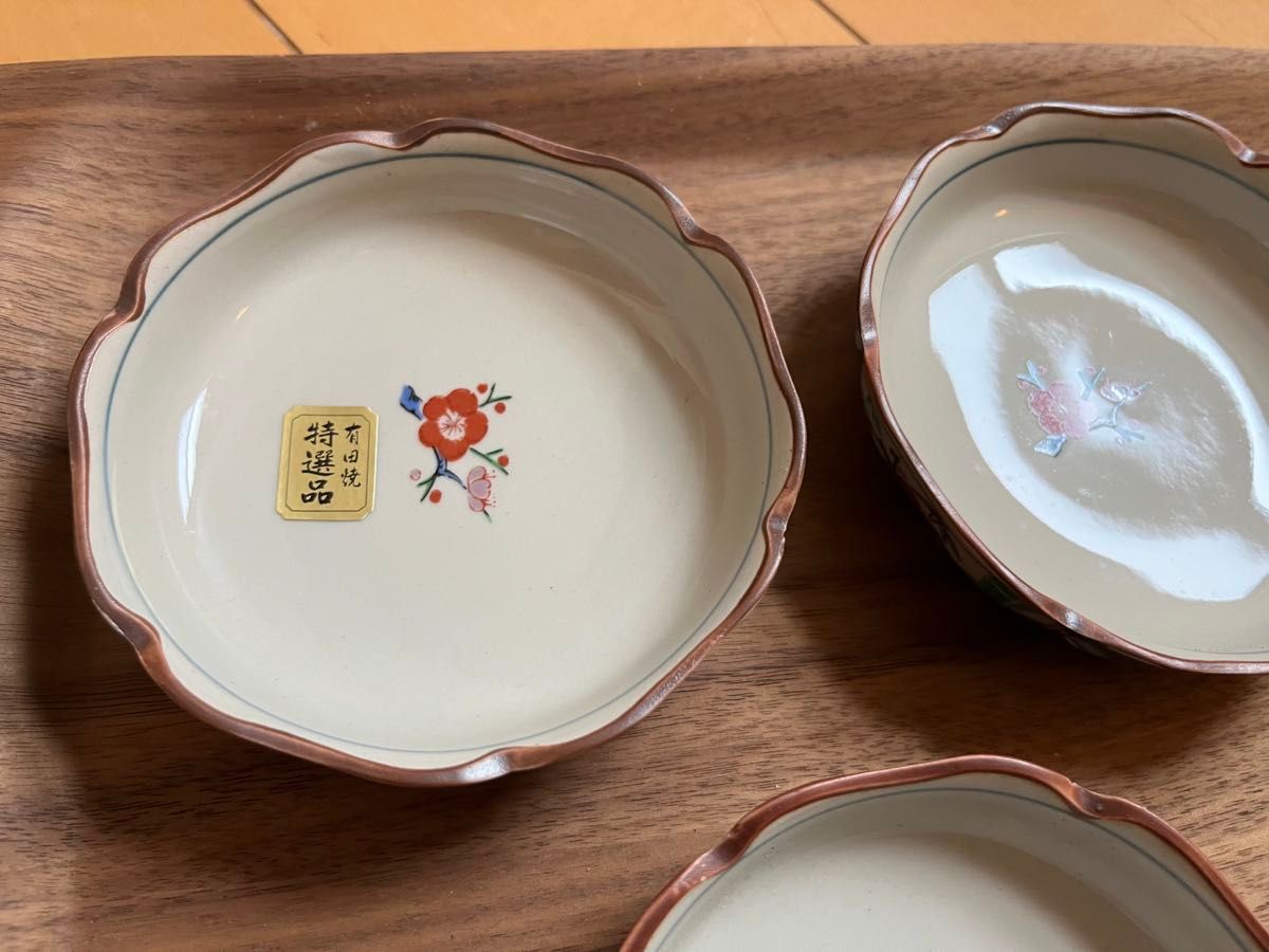 美術陶芸　有田焼皿　未使用　小皿2種5枚セット 有田焼 陶器