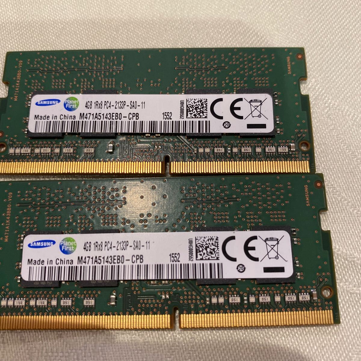 SAMSUNG DDR4 17000 1RX8 PC4 2133P 4GBX2枚セット(8GB)②の画像1