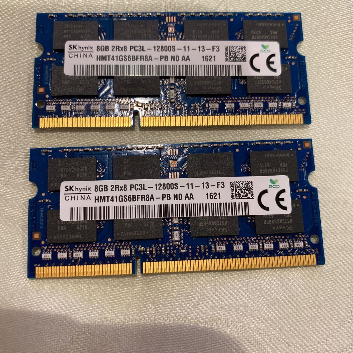 SKhynix DDR3L 1600 2Rx8 PC3L 12800S 8GBX2枚セット(16GB)②の画像1
