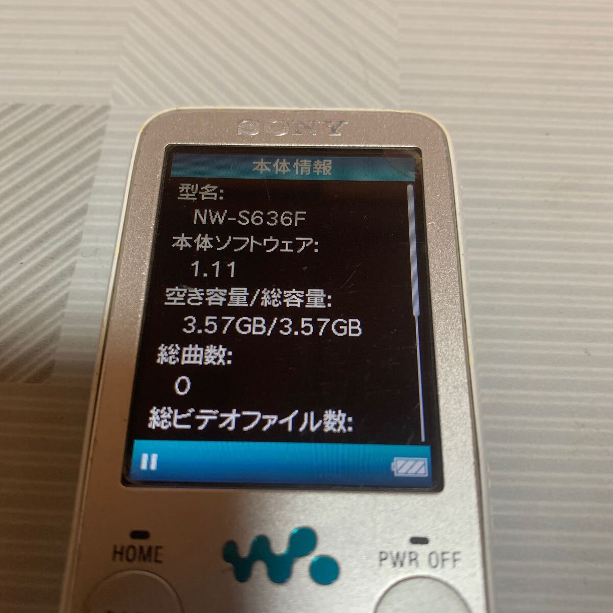 SONY ウォークマン NW- S636F初期化済み 4GBの画像6
