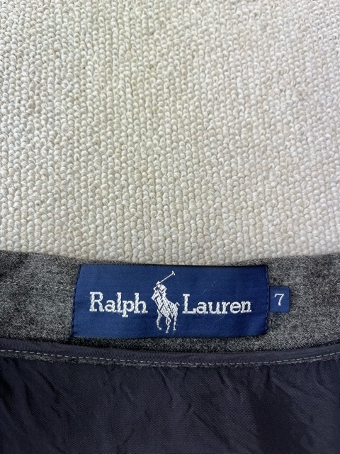 (J03324) Ralph Lauren /RALPH LAUREN шерсть материалы узкая юбка темно-серый размер 7