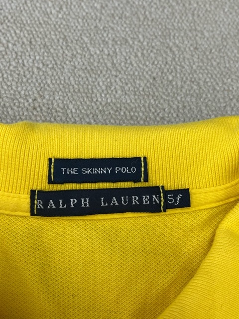 (J03748) ラルフローレン/Ralph Lauren The skinny polo 半袖　ポロシャツ　イエロー　サイズ5f_画像2