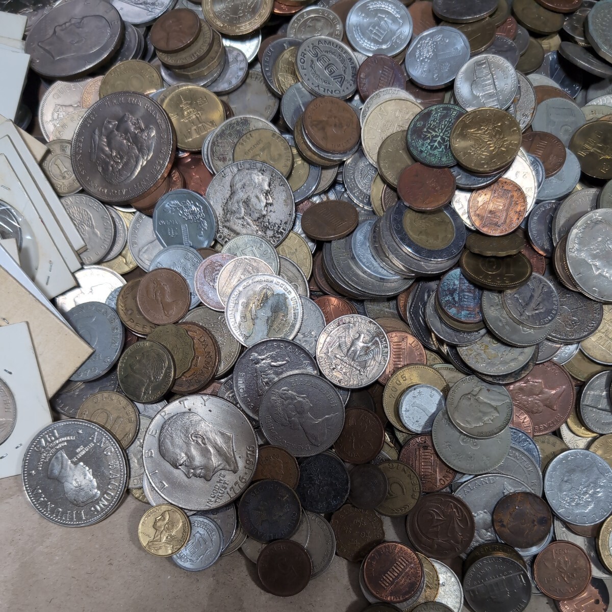 8n7 外国銭 古銭 硬貨 外貨 貨幣 外国 コイン まとめ 大量 アメリカ イギリス等 約8kgの画像6