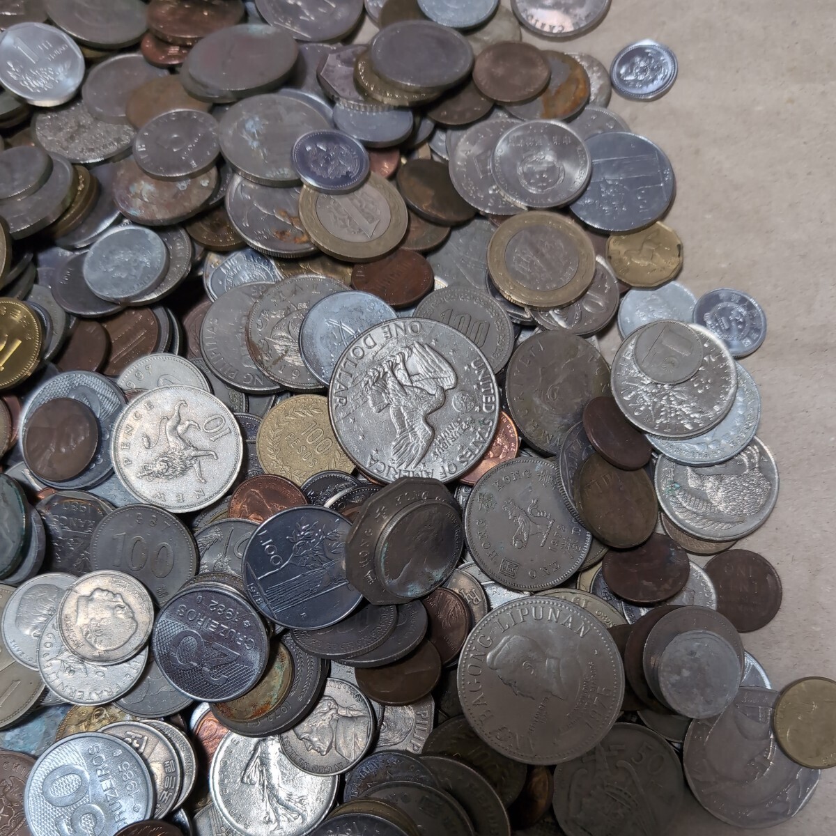 8n10 外国銭 古銭 硬貨 外貨　貨幣　外国　コイン　まとめ　大量　アメリカ　イギリス等　約8kg_画像5