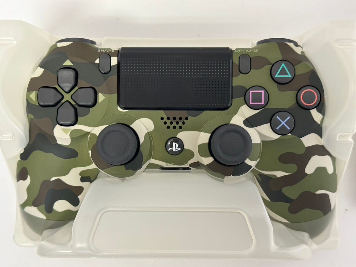 美品 SONY ソニー PlayStation 4 DUALSHOCK4 Wireless Controller ワイヤレスコントローラー CUH-ZCT2J Green Camouflageの画像2