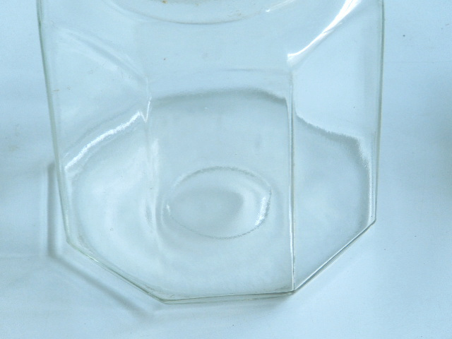 昭和レトロ 八角柱のガラス保存容器の画像6