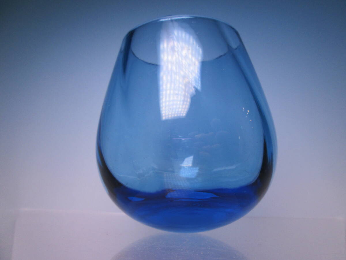 ☆KITAICHI GLASS 北一硝子 ブルー/ワインレッド揺れる工芸ガラス 2点セット 北海道小樽/きたいち/洋酒グラス_画像6
