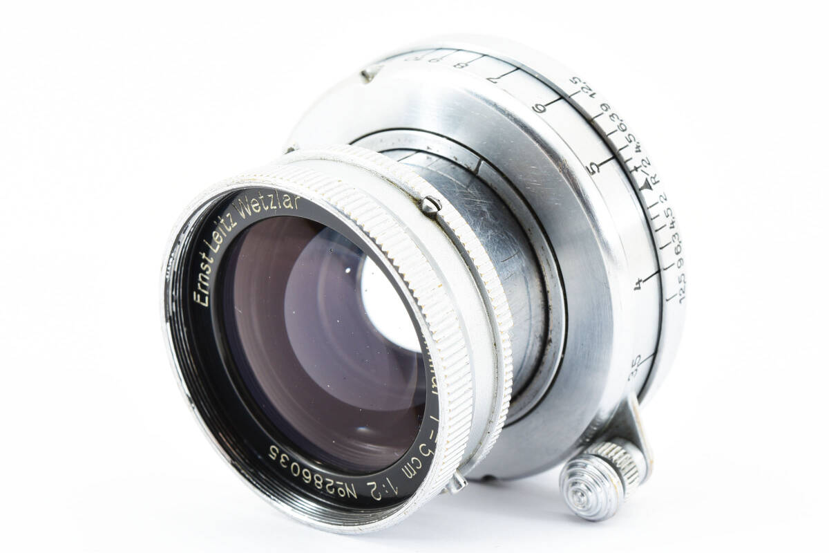 【良級】 Leitz Leica Summar 5cm 50mm F2 ライツ ライカ ズマール 六角絞り L39 Lマウント 沈胴 レンズ #5609_画像1