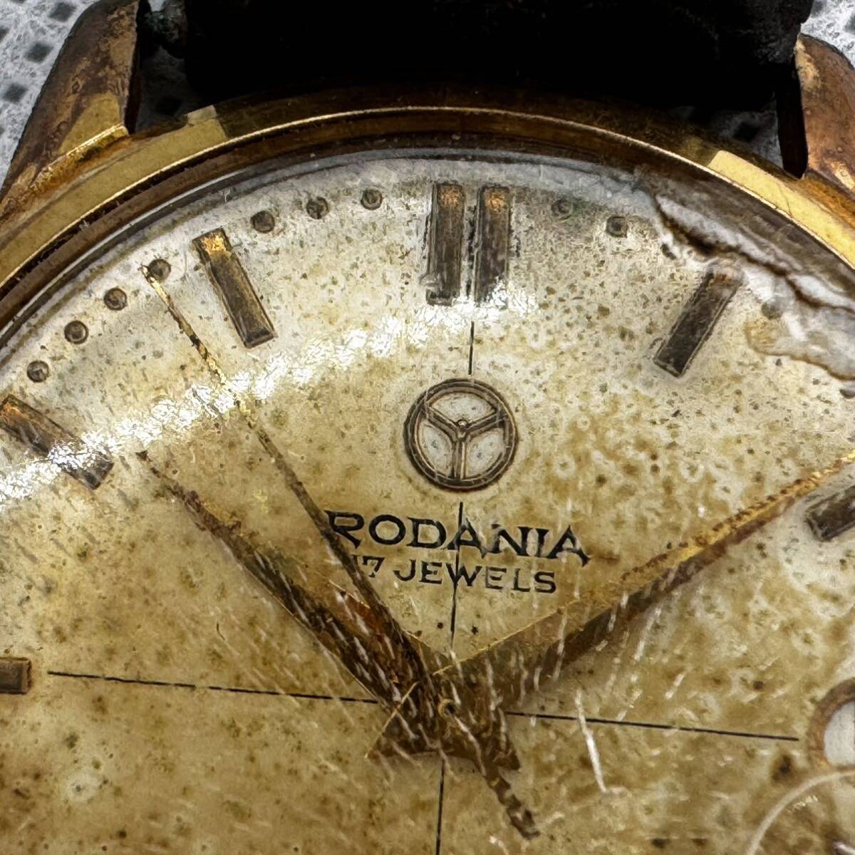 RODANIAro mites aINCABLOC antique wristwatch 5107B hand winding antique 17 stone 17JEWELS immovable 