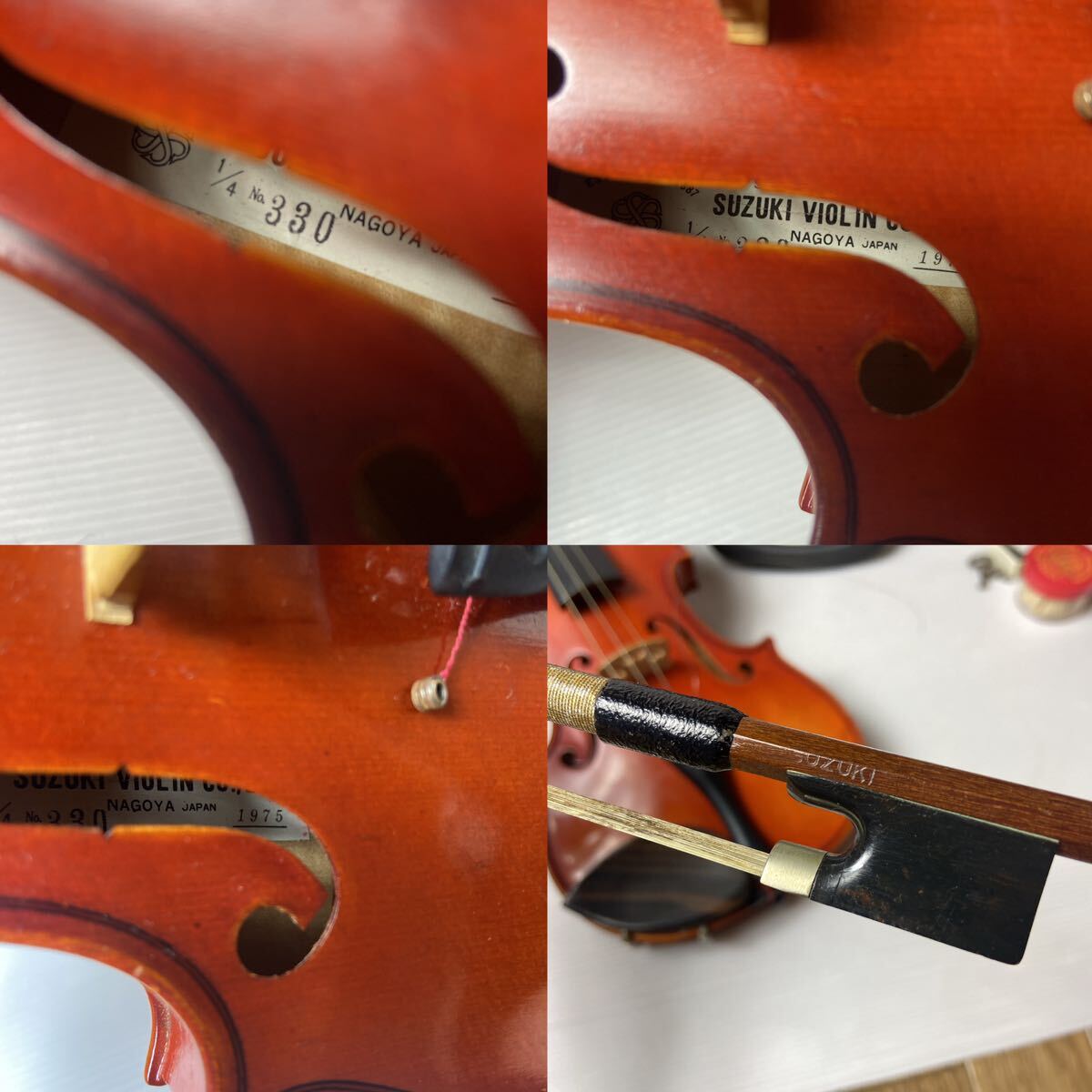 鈴木バイオリン No.330 1/4 1975年 バイオリン ヴァイオリン SUZUKI 弦楽器 ハードケース の画像2