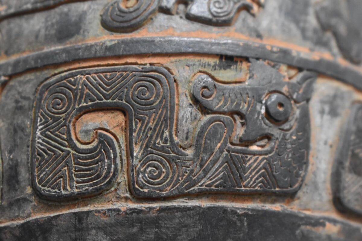 【英】A955 時代 銅花瓶 H34.6㎝ 中国美術 朝鮮 銅製 銅器 花器 花入 骨董品 美術品 古美術 時代品 古玩_画像7
