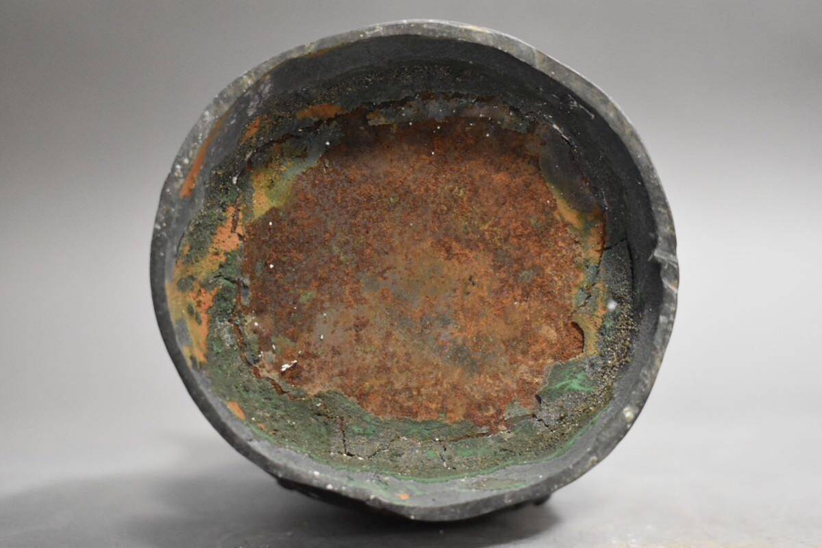 【英】A955 時代 銅花瓶 H34.6㎝ 中国美術 朝鮮 銅製 銅器 花器 花入 骨董品 美術品 古美術 時代品 古玩_画像6