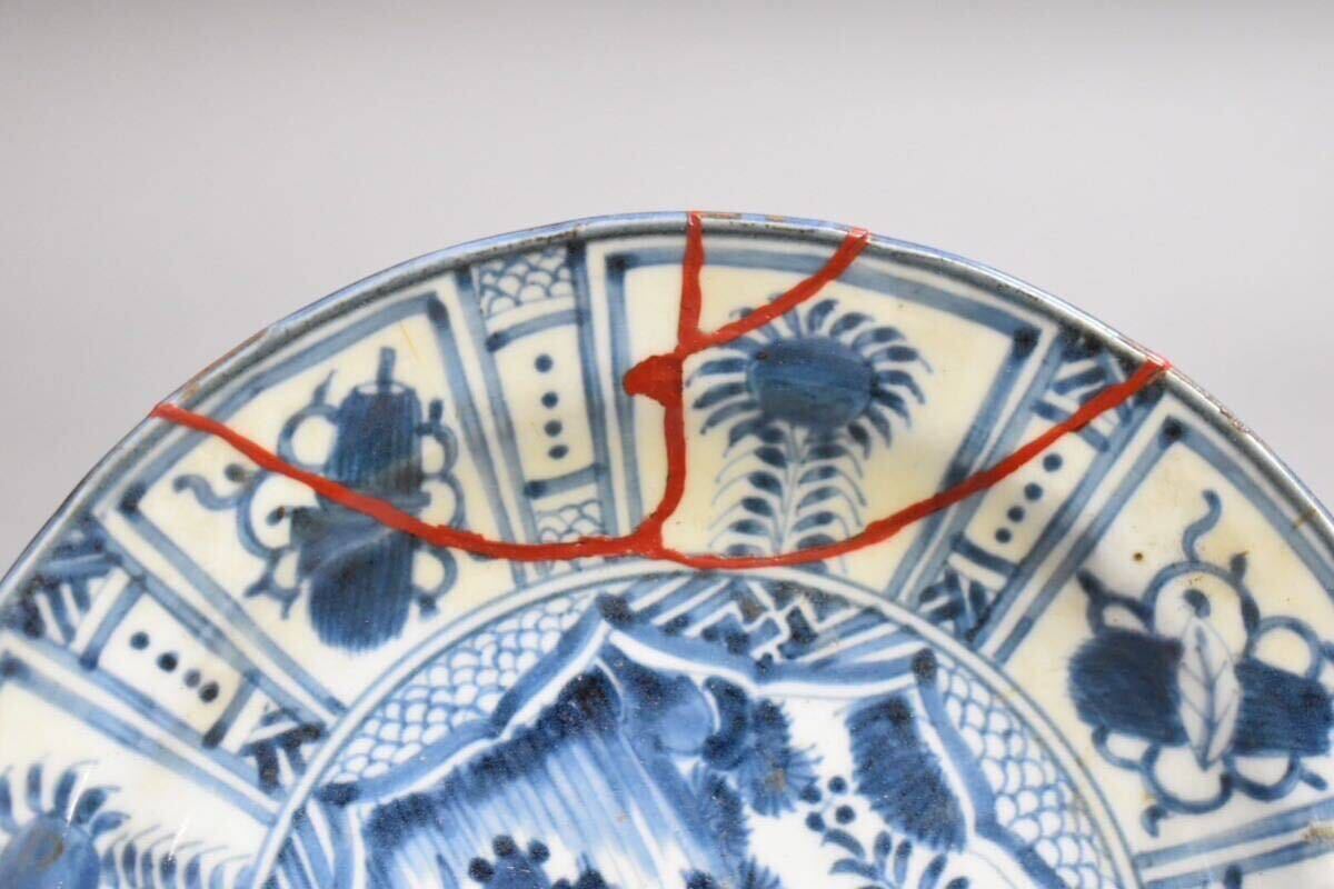 【英】A1094 時代 古伊万里芙蓉手皿10枚 日本美術 伊万里焼 有田 染付 食器 向付 骨董品 美術品 古美術 時代品の画像6