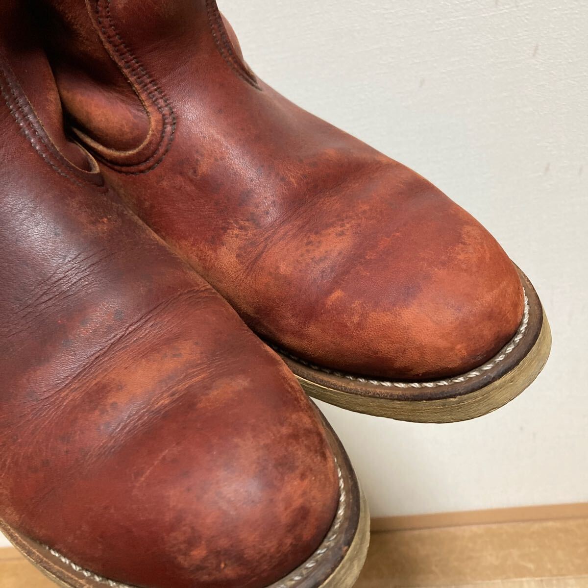 【希少】RED WING レッドウィング 866 ペコスブーツ 緑犬タグ 94年製 赤茶 サイズ9.5D 27.5cm米国製 ビンテージ_画像5