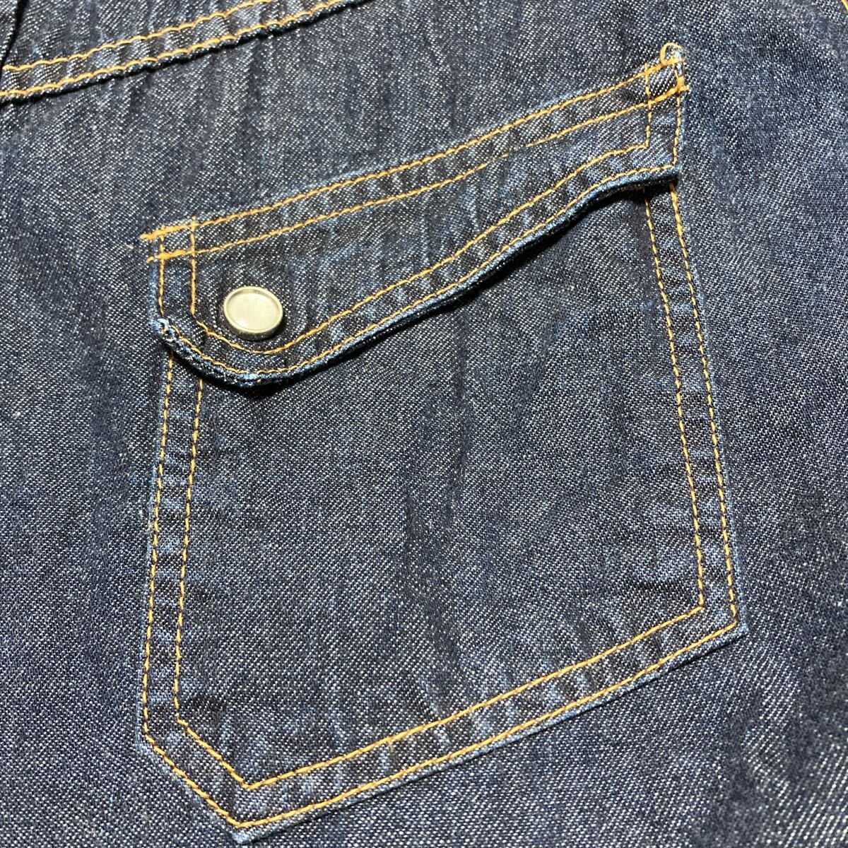 【美品】TCB jeans ティーシービージーンズ ランチマン ウエスタンシャツ デニムシャツ 長袖シャツ インディゴ サイズ40 濃紺の画像8