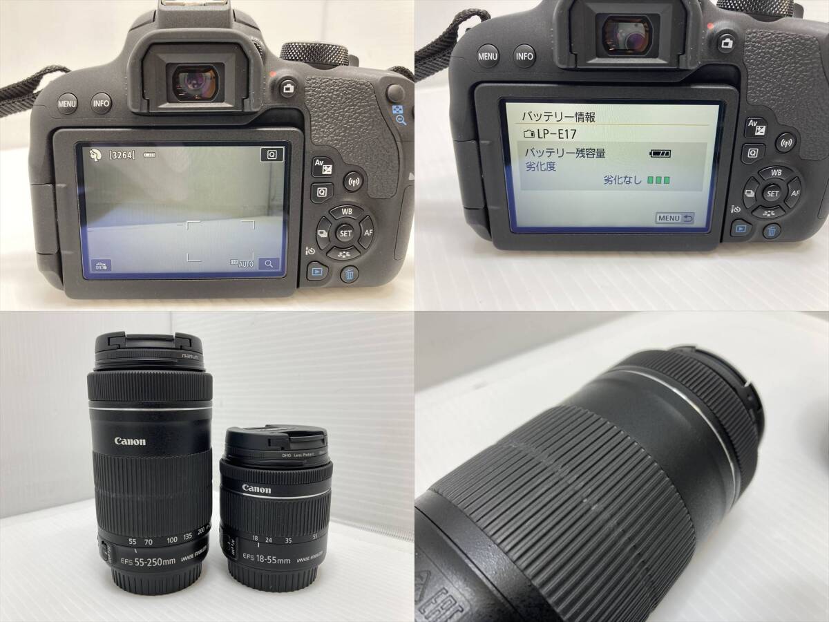 下松)Canon キヤノン 一眼レフカメラ EOS Kiss X9i ダブルズームキット EF-S18-55mm/55-250mm STM ◆★E240404R01A MD04A_画像6
