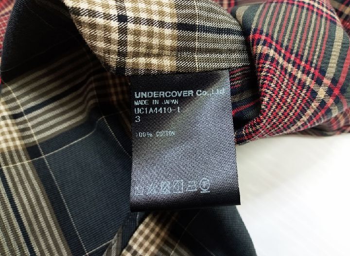  внизу сосна )UNDERCOVER undercover проверка рубашка с коротким рукавом UC1A4410-01 размер 3 *N2404048 MD20A