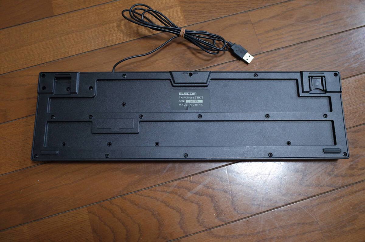 中古 ELECOM PC用キーボード エレコム 動作確認済 TK-FCM085 日本語(JIS) USB接続 ブラックの画像4
