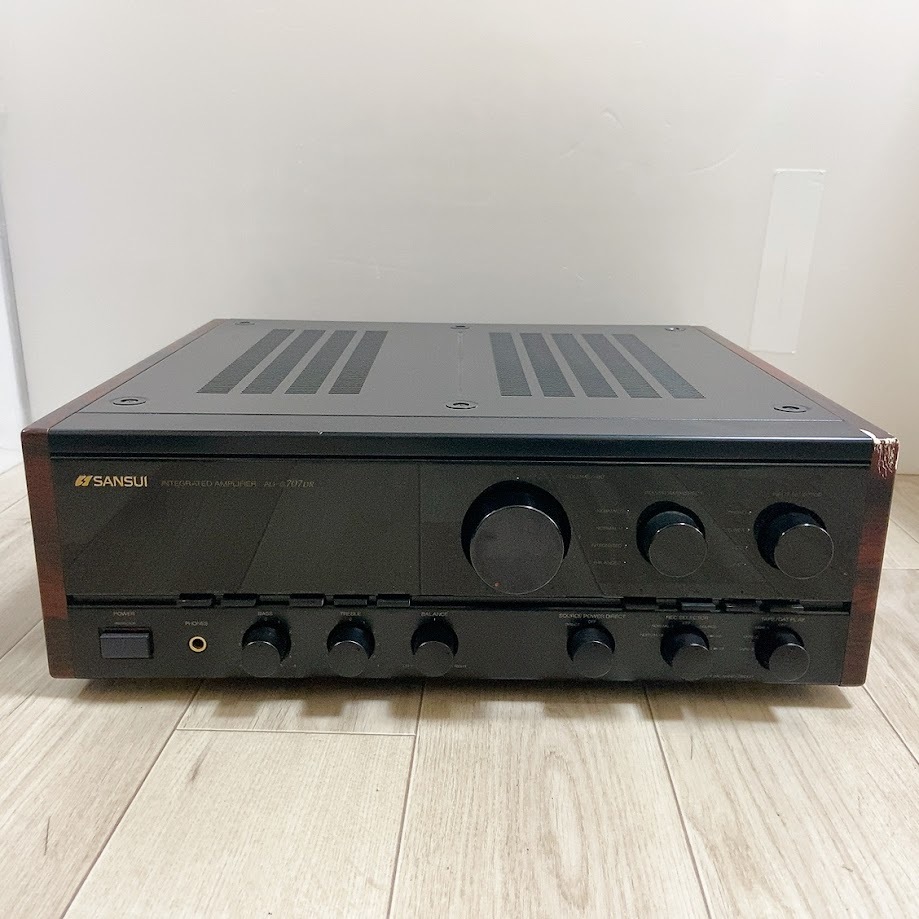 中古品 プリメインアンプ au-α707dr SANSUI サンスイ AU-α707DR オーディオ機器 アンプ 音響機器 木目調 音出し確認済 山水電気の画像2